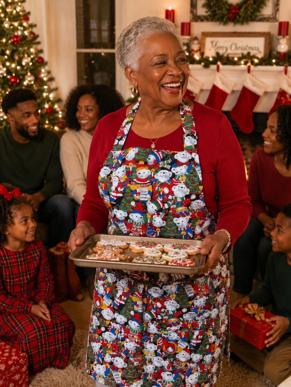Vintage Christmas Polar Bear Apron